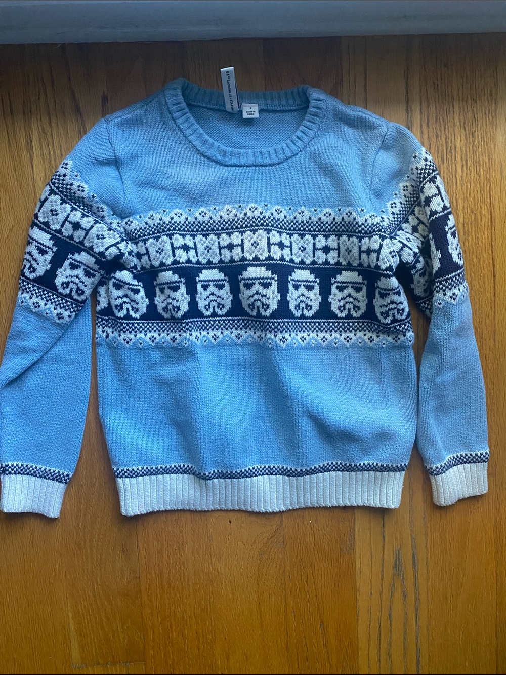 Janie & Jack cotton Light Blue Fair Isle Stormtrooper Holiday Sweater
